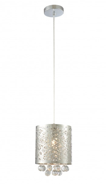 Stainless Steel Pendant Light with Clear Hanging Crystal Balls