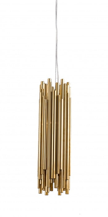 Gold Stainless Steel Rod Single Pendant Light