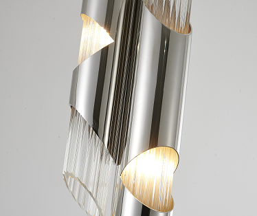 Chrome Stainless Steel Pendant Light with Clear Glass Shade