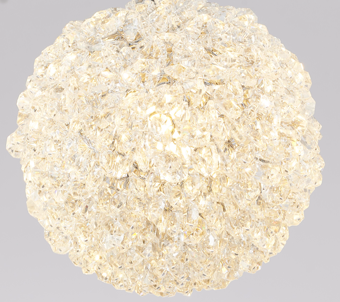 Crystal Beaded Ball Pendant Light in Chrome/Gold Finish