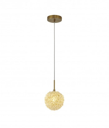 Crystal Beaded Ball Pendant Light in Chrome/Gold Finish