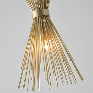 Gold Iron Pendant with Spiked Cone Shade