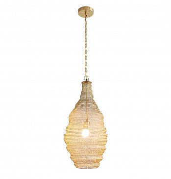 12-Inch Chain Basket Pendant Light (Gold or Black Finish)