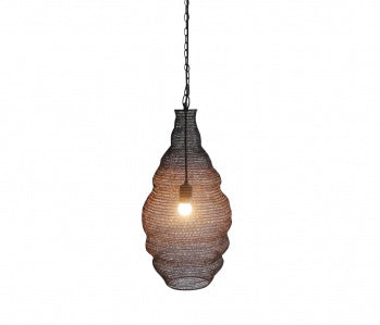 12-Inch Chain Basket Pendant Light (Gold or Black Finish)