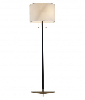 Antique Brass &amp; Black Framed Floor Lamp