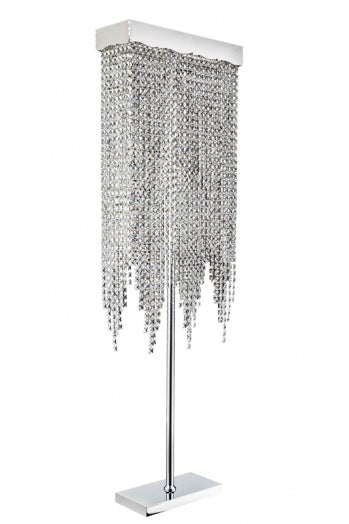 Rectangular Clear Crystal Draping Floor Lamp