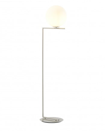 Satin Nickel Iron Frame Floor Lamp