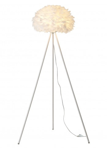 White/Gray Feather Ball Floor Lamp