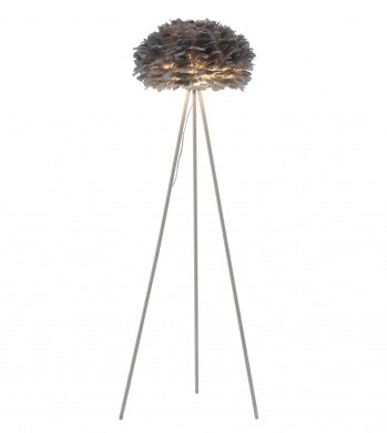 White/Gray Feather Ball Floor Lamp