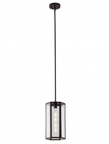Oil Bronzed Black/Brass Single Pendant Light