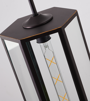 Oil Bronzed Black/Brass Single Pendant Light