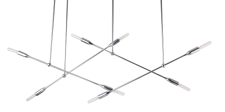 Chrome/Brass Iron Frame Stick Ceiling Fixture