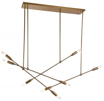 Chrome/Brass Iron Frame Stick Ceiling Fixture