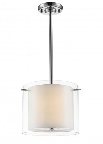 Clear Glass Pendant Light with Chrome Hardware
