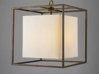 Bronze Metal Frame Cage Light with Inner Box Shade