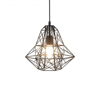 Black Metal Geometric Shade Single Pendant Light