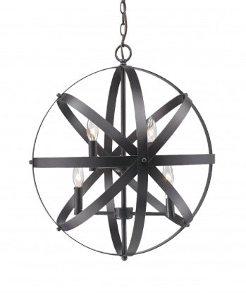 Modern 5+ Light Chandelier (Dark Brown)