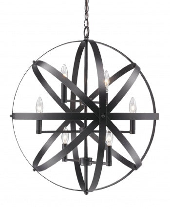 Modern 6-Light Chandelier (Dark Brown)