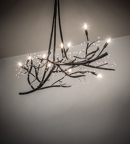 60" Long Winter Solstice Budding Chandelier by Meyda Lighting