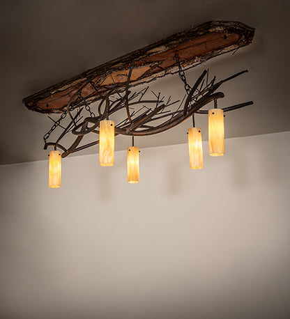 71" Long Winter Solstice Cilindro 5 Light Oblong Chandelier by Meyda Lighting
