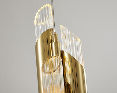 Gold Stainless Steel Pendant Light with Clear Glass Shade