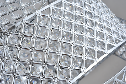 Chrome Triple Ring Clear Crystal Chandelier