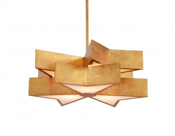 Gold Leaf Star Ceiling Light with White Acrylic Diffuser