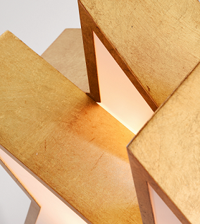 Gold Leaf Star Ceiling Light with White Acrylic Diffuser