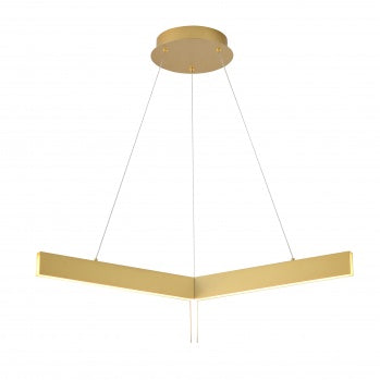 Painted Brass “Y” LED Light Chandelier