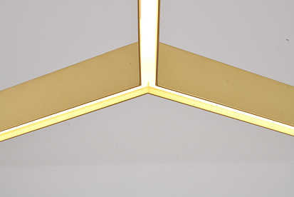 Painted Brass “Y” LED Light Chandelier