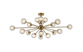 Brass Chandelier with Mixed Globe Shades