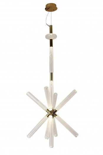 Gold Sputnik LED Chandelier with Clear Glass Globes