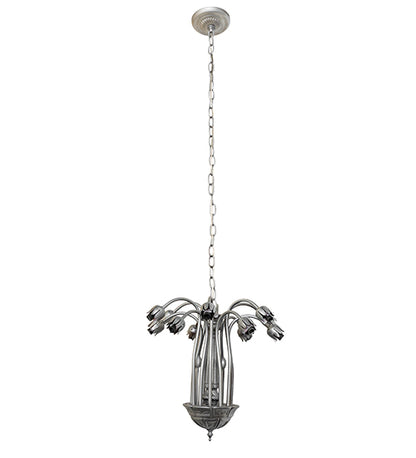 24" Wide Gray Tiffany Pond Lily 12 Light Chandelier