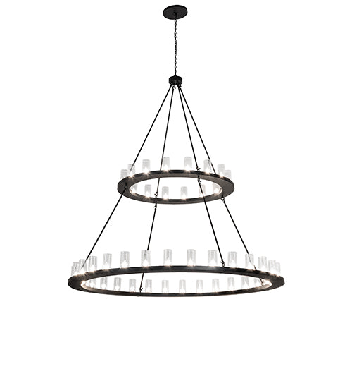 84" Wide Loxley 48 Light Two Tier Chandelier