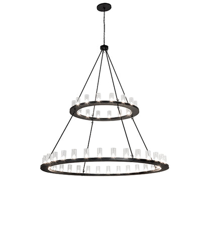 84" Wide Loxley 48 Light Two Tier Chandelier