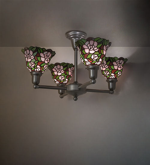 26" Wide Begonia 4 Light Chandelier