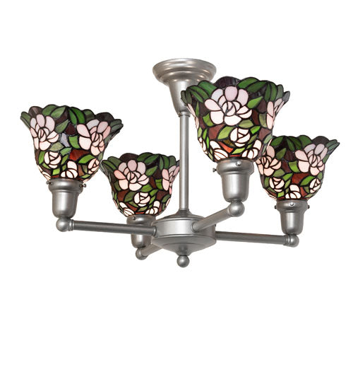 26" Wide Begonia 4 Light Chandelier