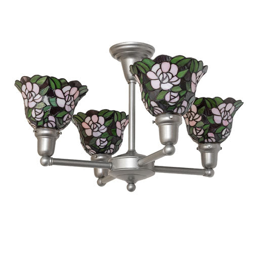 26" Wide Begonia 4 Light Chandelier