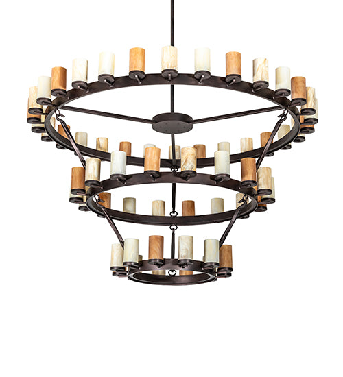 84" Wide Noziroh Ring 60 Light Three Tier Chandelier
