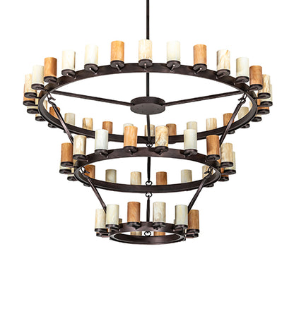 84" Wide Noziroh Ring 60 Light Three Tier Chandelier