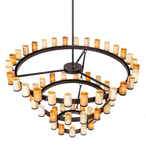 84" Wide Noziroh Ring 60 Light Three Tier Chandelier