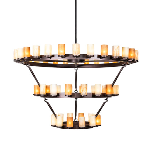 84" Wide Noziroh Ring 60 Light Three Tier Chandelier