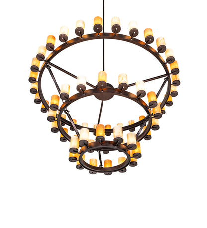 84" Wide Noziroh Ring 60 Light Three Tier Chandelier