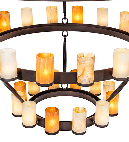 84" Wide Noziroh Ring 60 Light Three Tier Chandelier