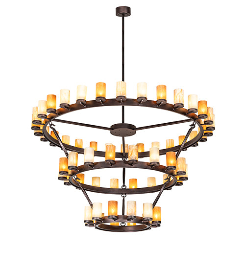 84" Wide Noziroh Ring 60 Light Three Tier Chandelier