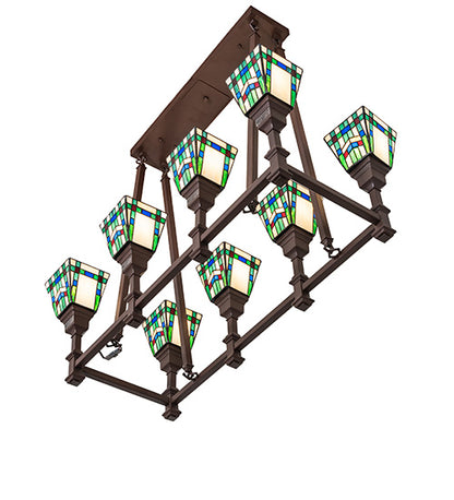 36" Long Prairie Wheat 8 Light Oblong Chandelier