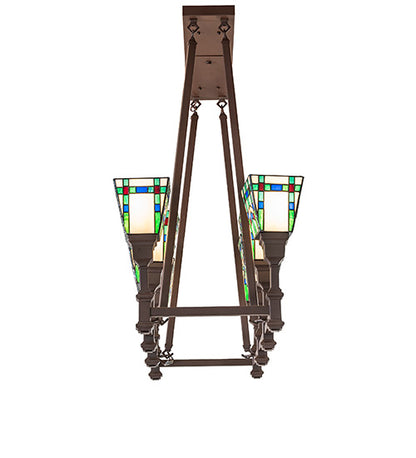 36" Long Prairie Wheat 8 Light Oblong Chandelier