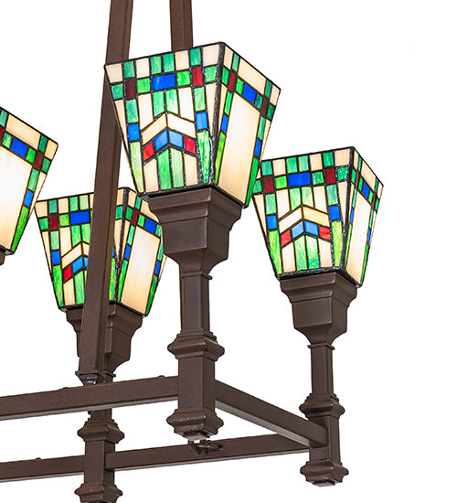 36" Long Prairie Wheat 8 Light Oblong Chandelier