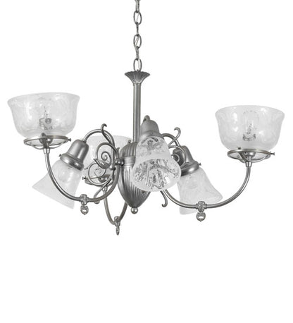 30" Wide Gas & Electric 6 Light Chandelier