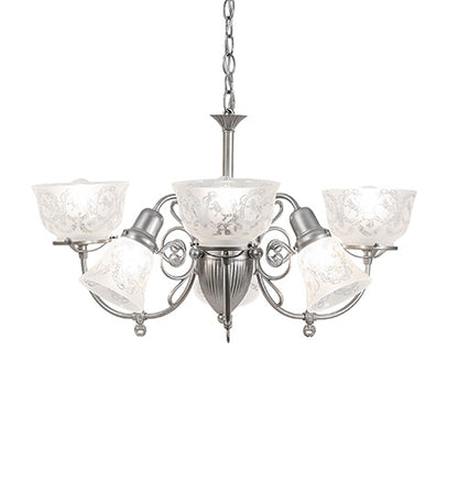 30" Wide Gas & Electric 6 Light Chandelier